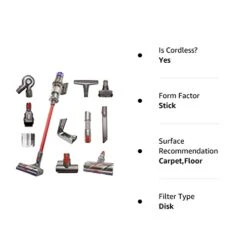 Dyson V11 Animal+ Cordless Red Wand Stick Vacuum Cleaner With 10 Tools Including High Torque Cleaner Head | Rechargeable, Cord-Free, Lightweight, Powerful Suction | Limited Red Edition (Renewed) -Dyson 31039OPVo0L